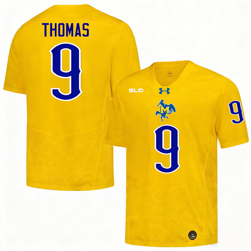 McNeese Cowboys #9 AJ Thomas College Football Jerseys,Uniforms-Gold